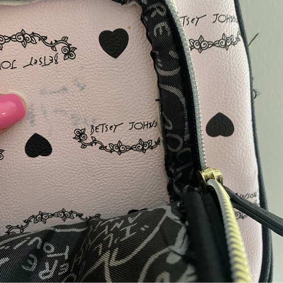Betsey Johnson Backpack Pink, White & Black - Picture 11 of 16